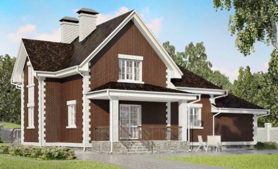 190-003-Л Проект двухэтажного дома мансардный этаж, гараж, классический домик из бризолита Амурск | Проекты домов от House Expert