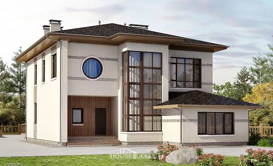 345-001-П Проект двухэтажного дома, огромный дом из теплоблока Хабаровск | Проекты домов от House Expert