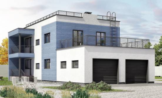180-012-Л Проект двухэтажного дома и гаражом, уютный коттедж из кирпича Хабаровск | Проекты домов от House Expert