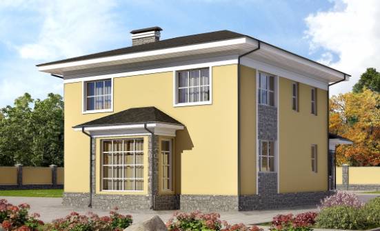 155-011-Л Проект двухэтажного дома, современный загородный дом из бризолита Амурск | Проекты домов от House Expert