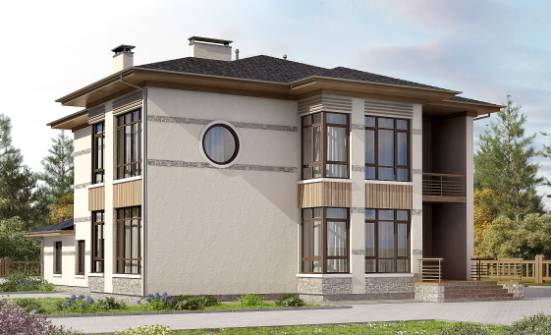 345-001-П Проект двухэтажного дома, огромный дом из теплоблока Хабаровск | Проекты домов от House Expert