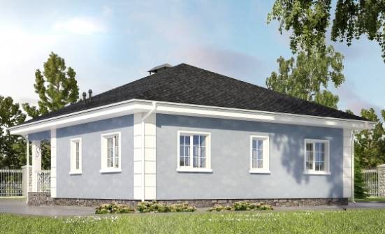 100-001-П Проект одноэтажного дома, бюджетный загородный дом из теплоблока Амурск | Проекты одноэтажных домов от House Expert
