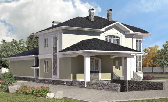 620-001-Л Проект трехэтажного дома, гараж, большой коттедж из газосиликатных блоков Хабаровск | Проекты домов от House Expert