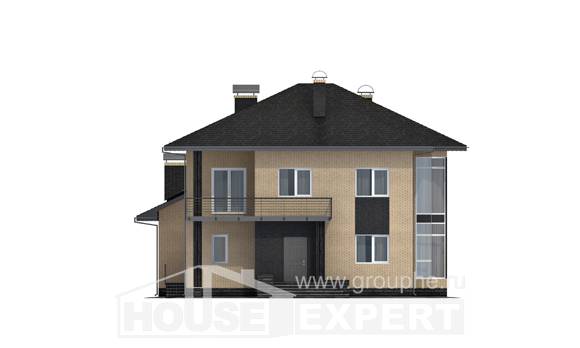 305-003-Л Проект двухэтажного дома, современный дом из блока Амурск, House Expert