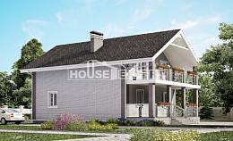 150-007-П Проект двухэтажного дома с мансардным этажом, классический дом из бризолита, Хабаровск