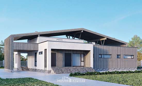 170-011-Л Проект одноэтажного дома, недорогой коттедж из кирпича Амурск | Проекты домов от House Expert