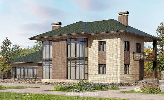 305-003-П Проект двухэтажного дома, классический загородный дом из пеноблока Амурск | Проекты домов от House Expert
