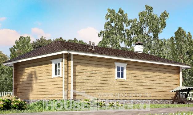095-001-Л Проект одноэтажного дома, небольшой домик из дерева, Хабаровск