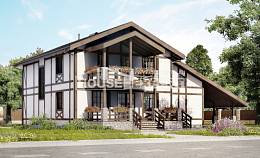 250-002-Л Проект двухэтажного дома с мансардой и гаражом, средний домик из кирпича Амурск, House Expert