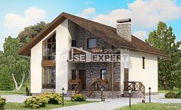 155-001-П Проект двухэтажного дома мансардой, гараж, красивый домик из газосиликатных блоков Амурск, House Expert