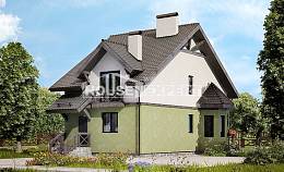 120-003-П Проект двухэтажного дома мансардный этаж, уютный домик из газосиликатных блоков Амурск, House Expert