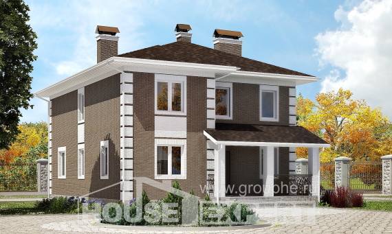 185-002-П Проект двухэтажного дома, бюджетный дом из газобетона Амурск, House Expert