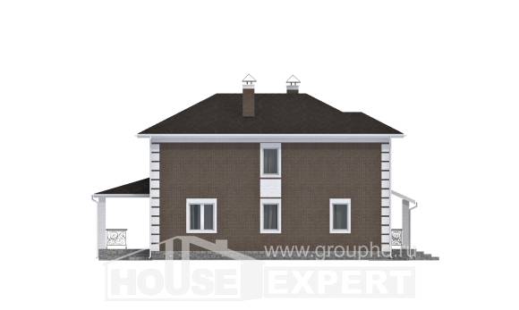 185-002-П Проект двухэтажного дома, бюджетный дом из теплоблока Амурск, House Expert