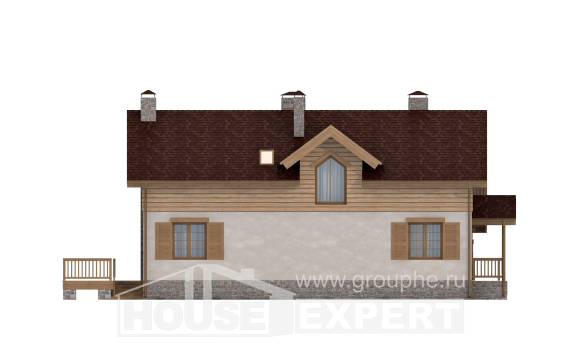 165-002-П Проект двухэтажного дома с мансардой и гаражом, экономичный дом из поризованных блоков Советская Гавань, House Expert
