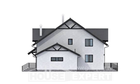 290-003-П Проект двухэтажного дома с мансардой, современный дом из блока Амурск, House Expert