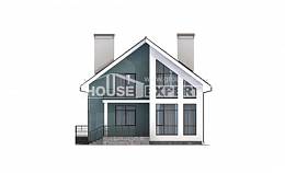 170-006-П Проект двухэтажного дома с мансардой, бюджетный домик из блока Хабаровск, House Expert