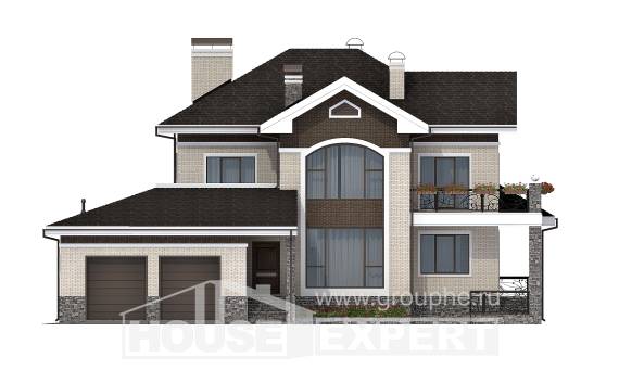 365-001-Л Проект трехэтажного дома и гаражом, большой дом из кирпича Амурск, House Expert