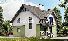 120-003-П Проект двухэтажного дома с мансардой, красивый загородный дом из керамзитобетонных блоков Хабаровск, House Expert