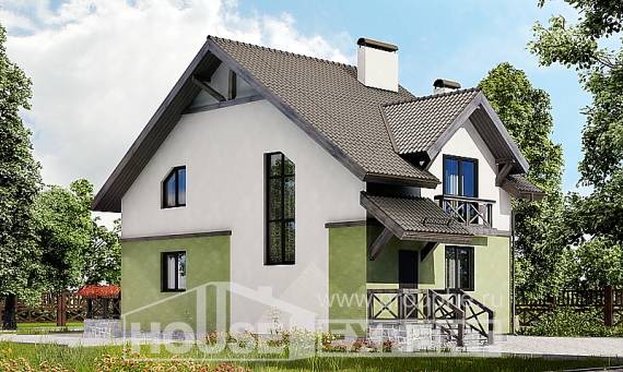 120-003-П Проект двухэтажного дома с мансардой, красивый загородный дом из керамзитобетонных блоков Хабаровск, House Expert