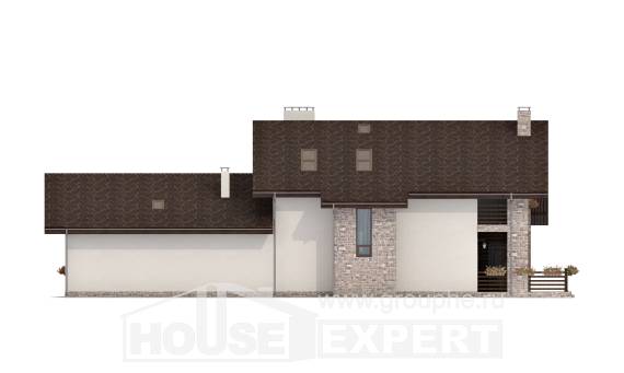 480-001-Л Проект трехэтажного дома с мансардой, большой дом из поризованных блоков Хабаровск, House Expert