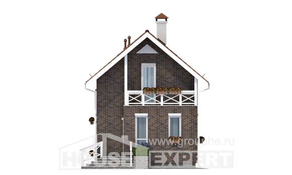 045-001-Л Проект двухэтажного дома мансардой, эконом дом из твинблока Амурск, House Expert