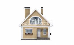 130-004-П Проект двухэтажного дома с мансардой, недорогой дом из теплоблока Хабаровск, House Expert
