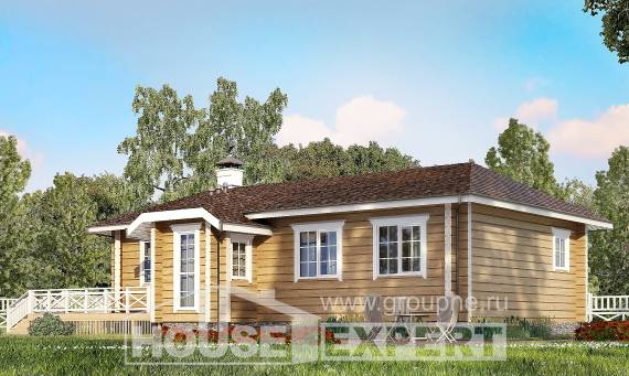 095-001-Л Проект одноэтажного дома, уютный загородный дом из дерева Хабаровск, House Expert
