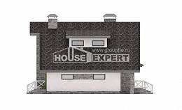 180-017-Л Проект двухэтажного дома с мансардой и гаражом, средний домик из блока Амурск, House Expert