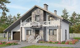 180-017-Л Проект двухэтажного дома с мансардным этажом и гаражом, простой дом из поризованных блоков Амурск, House Expert