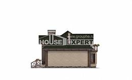 180-010-П Проект двухэтажного дома мансардой, гараж, простой домик из арболита Амурск, House Expert