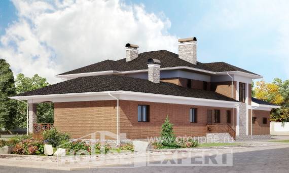 520-002-Л Проект трехэтажного дома, гараж, красивый дом из бризолита Хабаровск, House Expert