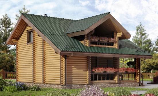 110-005-П Проект двухэтажного дома мансардой, компактный загородный дом из дерева Амурск | Проекты домов от House Expert