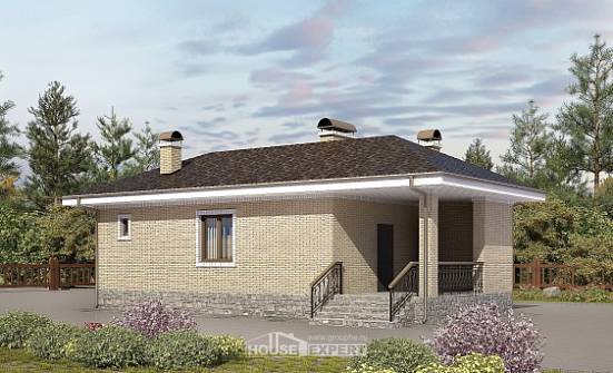 040-002-П Проект бани из теплоблока Амурск | Проекты одноэтажных домов от House Expert