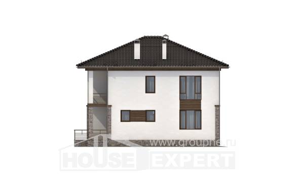 170-005-П Проект двухэтажного дома, небольшой загородный дом из газосиликатных блоков Амурск, House Expert