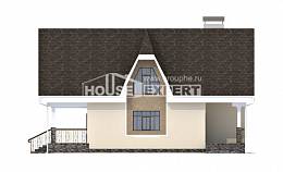 125-001-Л Проект двухэтажного дома мансардный этаж, небольшой дом из твинблока Хабаровск, House Expert