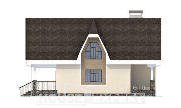 125-001-Л Проект двухэтажного дома мансардный этаж, небольшой дом из твинблока Хабаровск, House Expert