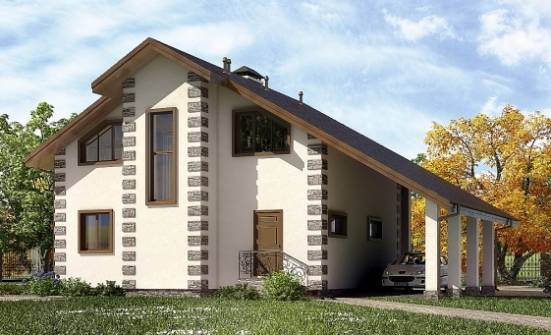 150-003-Л Проект двухэтажного дома с мансардой и гаражом, доступный дом из дерева Хабаровск | Проекты домов от House Expert