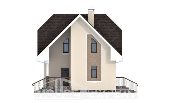 125-001-Л Проект двухэтажного дома мансардный этаж, бюджетный загородный дом из твинблока Хабаровск, House Expert