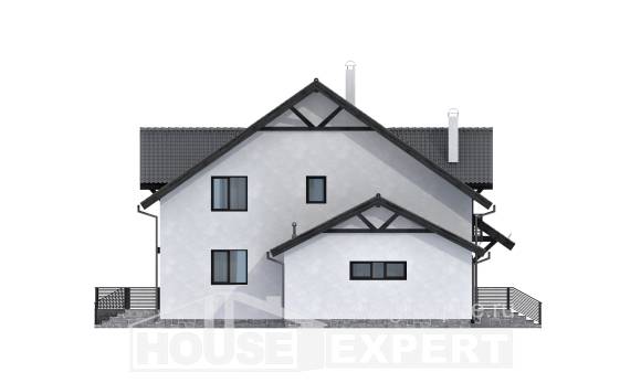 290-003-П Проект двухэтажного дома мансардный этаж, современный коттедж из газосиликатных блоков Хабаровск, House Expert