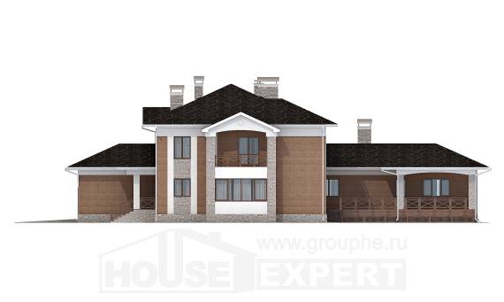 520-002-Л Проект трехэтажного дома, гараж, красивый коттедж из арболита Амурск, House Expert