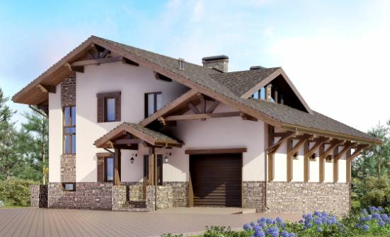 305-002-Л Проект трехэтажного дома с мансардой, огромный коттедж из кирпича Хабаровск | Проекты домов от House Expert
