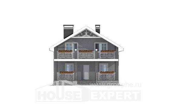 150-007-П Проект двухэтажного дома мансардой, экономичный загородный дом из блока Хабаровск, House Expert