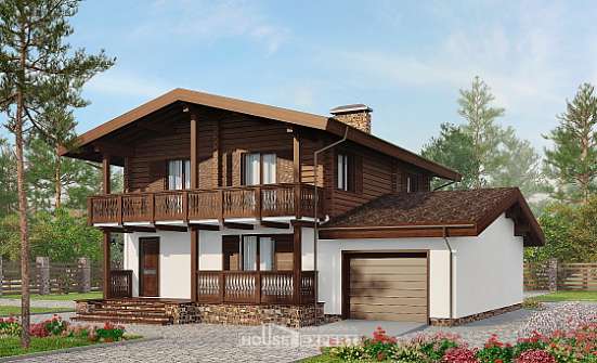 200-011-П Проект двухэтажного дома с мансардой, просторный загородный дом из пеноблока, Хабаровск
