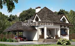 110-002-Л Проект двухэтажного дома с мансардой, гараж, компактный домик из твинблока Амурск, House Expert