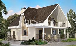 125-001-Л Проект двухэтажного дома мансардой, красивый коттедж из керамзитобетонных блоков Хабаровск, House Expert