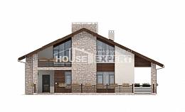 480-001-Л Проект трехэтажного дома мансардой, красивый дом из блока Амурск, House Expert