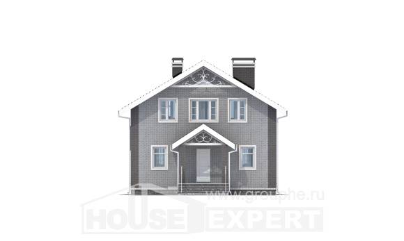150-007-П Проект двухэтажного дома с мансардным этажом, компактный домик из блока Хабаровск, House Expert