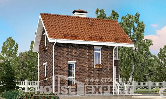 045-001-Л Проект двухэтажного дома с мансардой, экономичный коттедж из газобетона Советская Гавань, House Expert