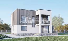 150-017-П Проект двухэтажного дома, бюджетный домик из газосиликатных блоков Хабаровск, House Expert