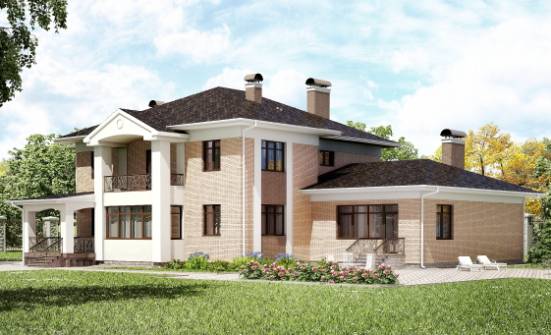 520-001-П Проект трехэтажного дома, большой загородный дом из пеноблока Амурск | Проекты домов от House Expert